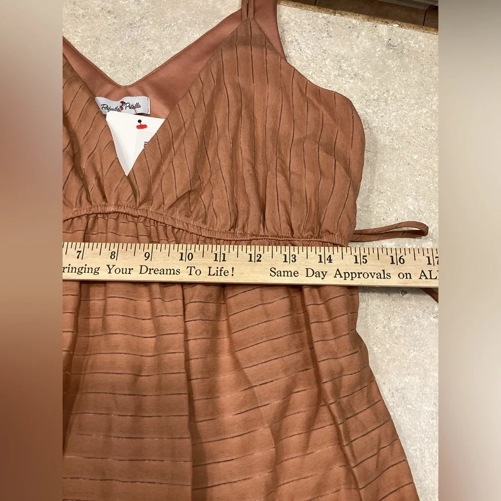 Perfectly Priscilla NWT Causing A Disturbance Rust color dress Medium women’s - Picture 5 of 8
